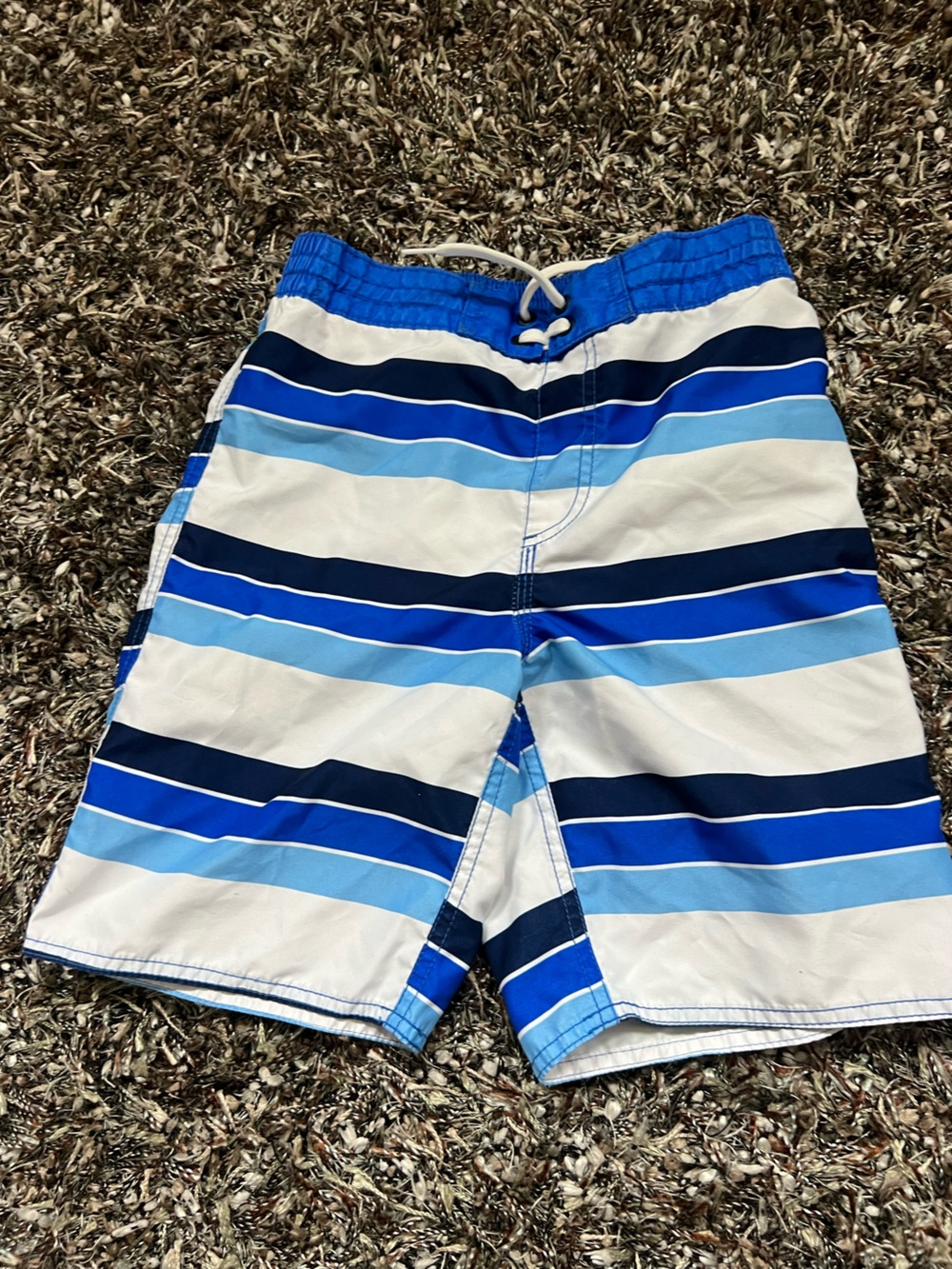 Old Navy Boys Swim Trunks Size L 10-12 Blue Striped